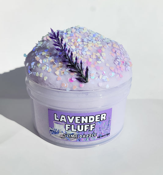 Lavender Fluff Cloud Slime – Lavender Scented Drizzly Non-Sticky Slime with Dried Flower & Sprinkles – Beginner Friendly Pastel Relaxing Texture