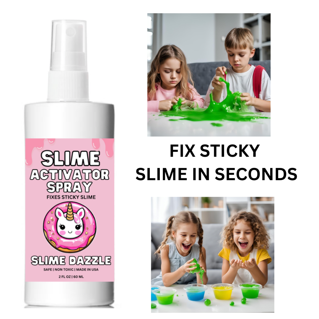 Slime Care Kit - Slime Activator Spray and Slime Softener 2 Pack Set 2X 2Fl Oz - Slime Dazzle