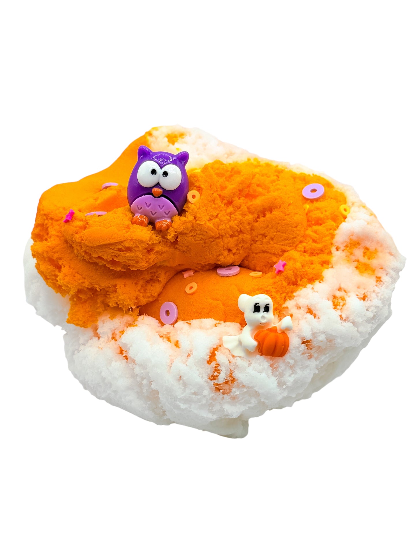 Boo! Halloween Slime White and Orange Cloud Slime Non Sticky