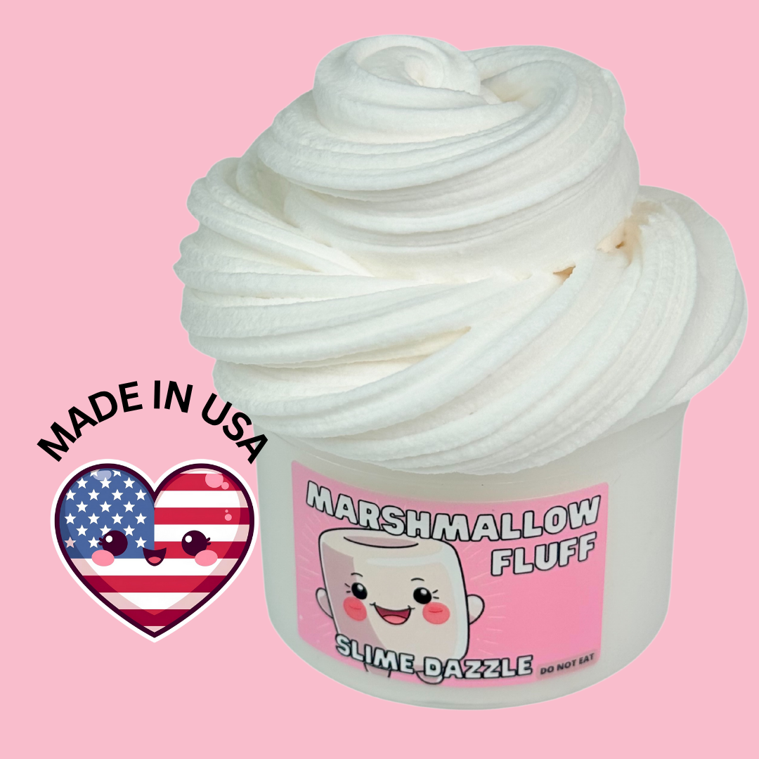 Butter Fluffy Marshmallow Slime – White Non-Sticky Inflatable Snow Butter Slime – Marshmallow Vanilla Scented Beginner Slime