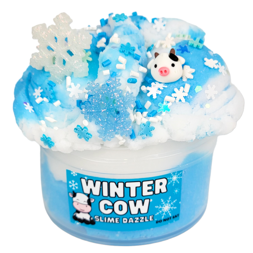 Winter Cow Cloud Slime – White & Blue Drizzly Slime with Vanilla Winter Cow Cloud Slime – White & Blue Drizzly Slime with Vanilla