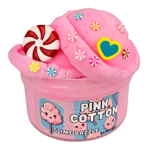 Pink Cotton Candy Cloud Slime – Cotton Candy Scented Drizzly Non-Sticky Slime with Candy Charms & Sprinkles – Beginner Friendly Pastel Slime