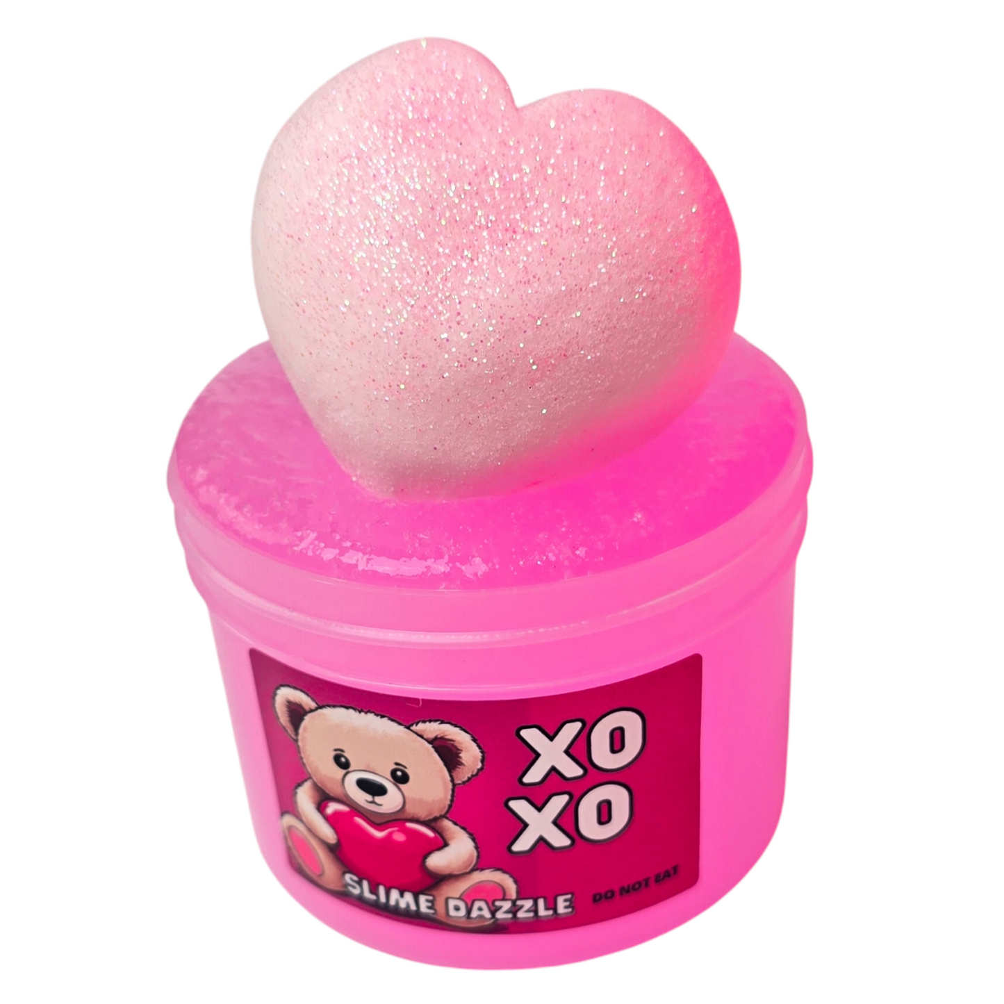 Slime XOXO Valentines Day Slime Jelly and Clay Pink Heart Slime