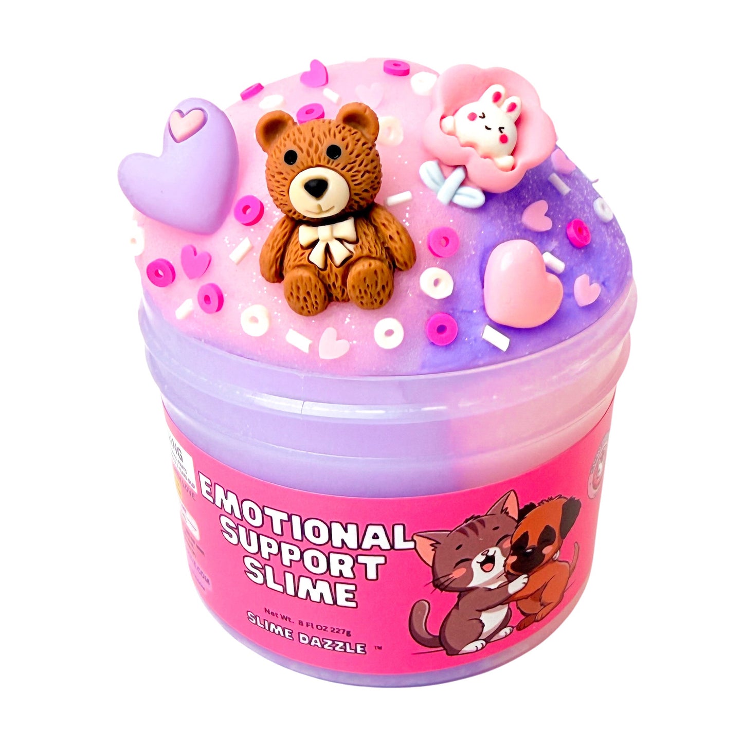 Emotional Support Cloud Slime 💕 Pink & Purple | Pink Sugar + Lavender Scented | Non-Sticky | 8 fl oz