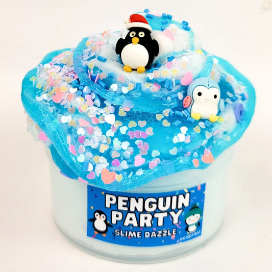 Penguin Party Cloud and Clear DIY Slime