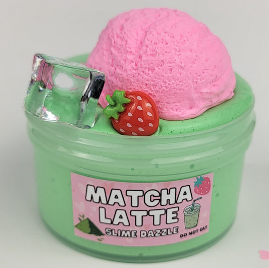 Strawberry Matcha Latte Butter Slime DIY