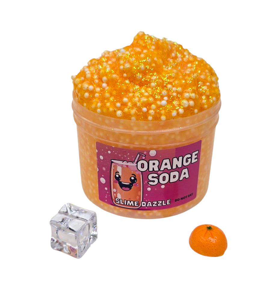 Slime Orange Soda Floam Crunchy ASMR Slime Made in USA Slime Dazzle 8 FL OZ