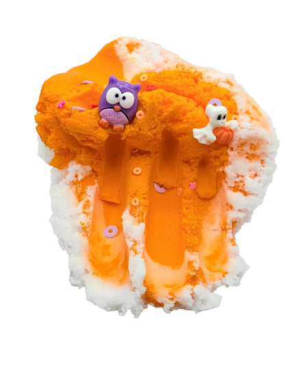 Boo! Halloween Slime White and Orange Cloud Slime Non Sticky