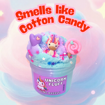 Unicorn Fluff 8 oz – Soft Cloud Slime with Cotton Candy Scent – Purple & Blue Beginner-Friendly, Non-Sticky Sensory Slime Made in USA