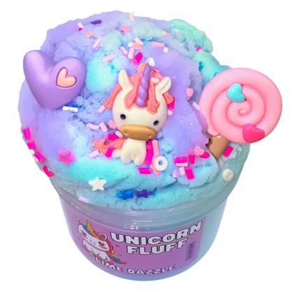 Unicorn Fluff 8 oz – Soft Cloud Slime with Cotton Candy Scent – Purple & Blue Beginner-Friendly, Non-Sticky Sensory Slime Made in USA