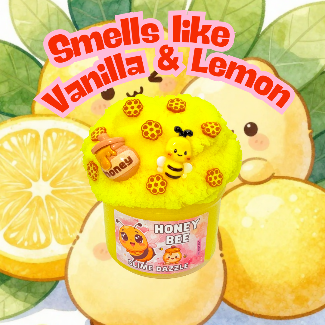 Cloud Slime 8 Fl Oz Honey Bee Non Sticky Beginner Friendly Made In USA Yellow Scented