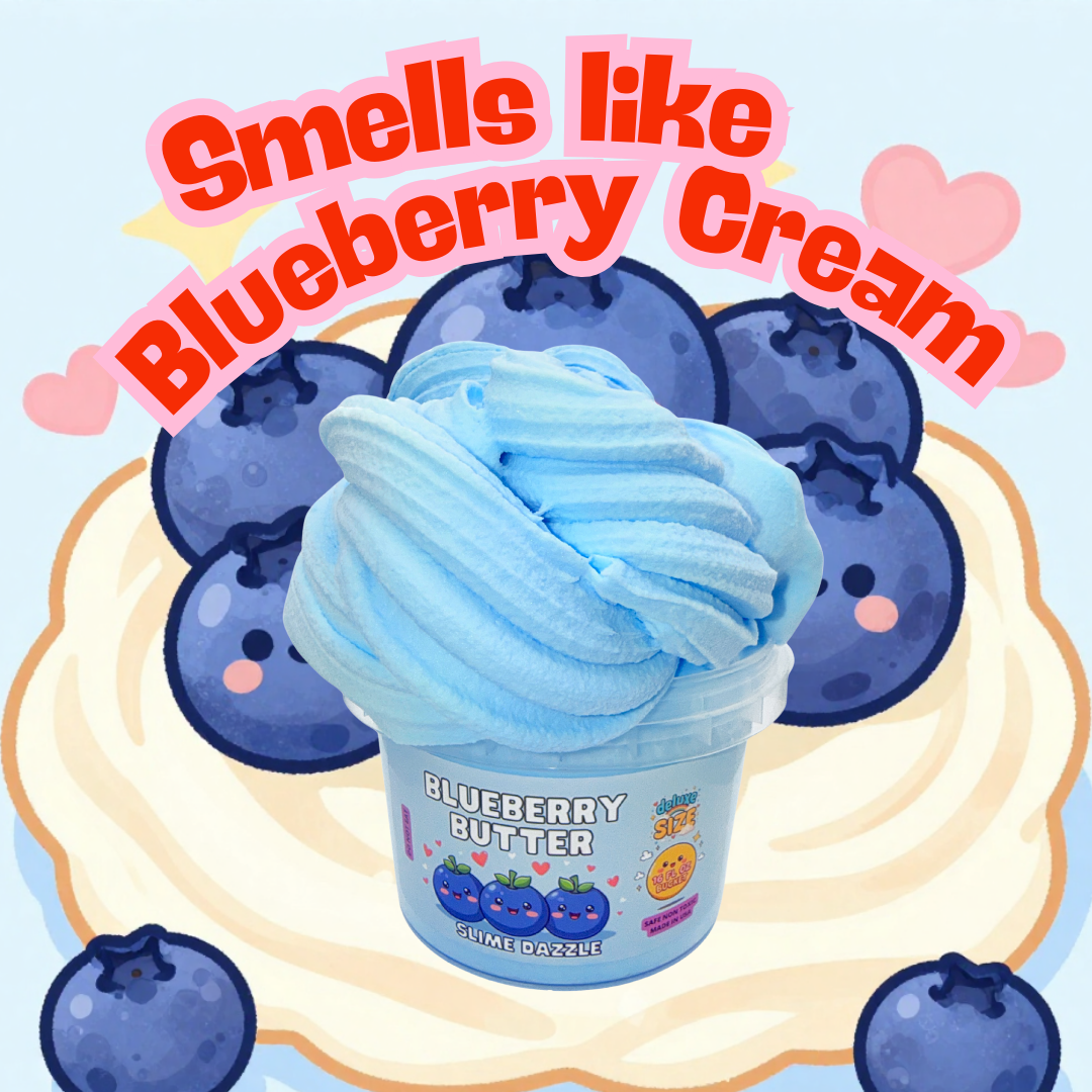 Mega Bucket Blue Butter Slime  16 Fl Oz Large Slime Scented Non Sticky Made in USA Beginner Friendly  Scented Blueberry