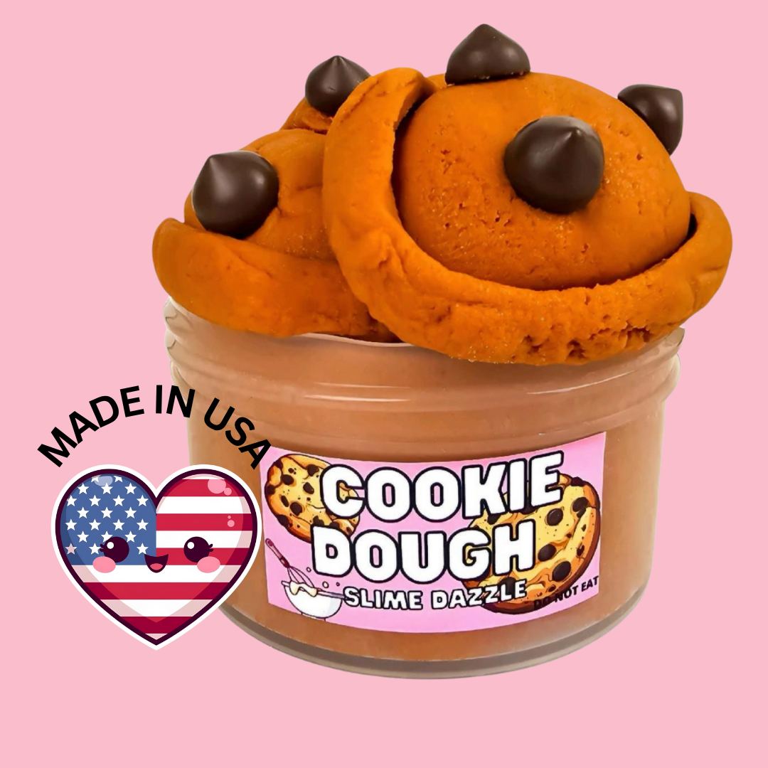 Cookie Dough Cloud Dough Slime – Cookies Scented Holdable Cloud Slime with Chocolate Chip Charms – Beginner Friendly Drizzly Texture