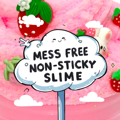 Strawberry Cloud Slime 8 Fl Oz Non Sticky Beginner Friendly Slime Made in USA Scented