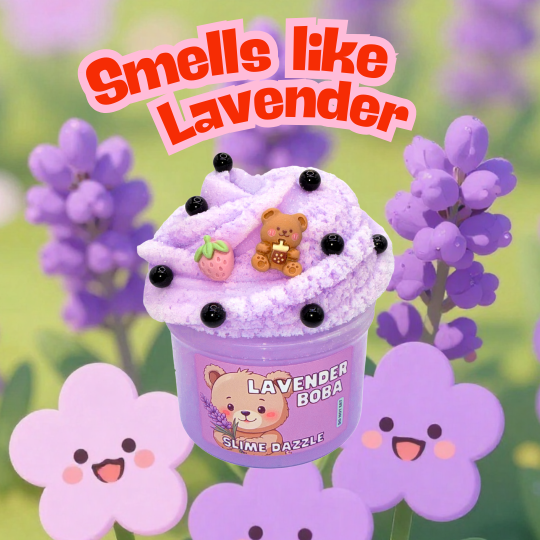 Lavender Bear Cloud Slime 8 Fl Oz Non Sticky Slime Beginner Friendly Made in USA Lavender Scented