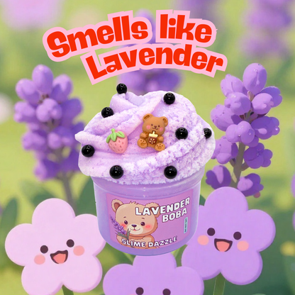Lavender Bear Cloud Slime 8 Fl Oz Non Sticky Slime Beginner Friendly Made in USA Lavender Scented