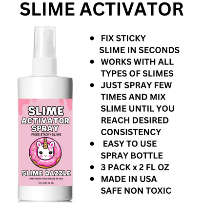 Slime Care Kit - Slime Activator Spray and Slime Softener 2 Pack Set 2X 2Fl Oz - Slime Dazzle