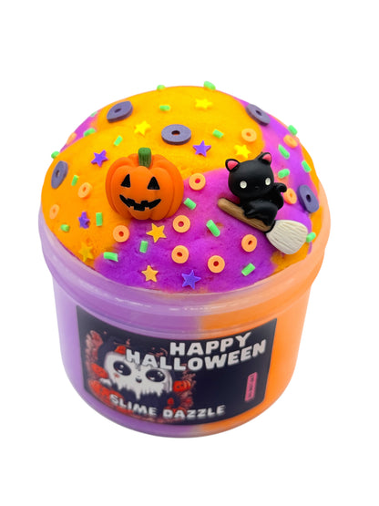 Slime Happy Halloween Cloud Slime Non sticky Purple and Orange Slime