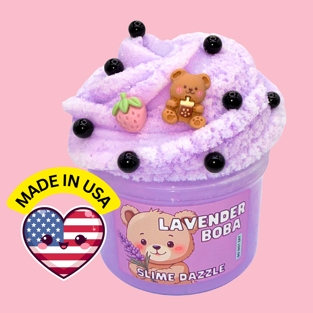 Lavender Bear Cloud Slime 8 Fl Oz Non Sticky Slime Beginner Friendly Made in USA Lavender Scented