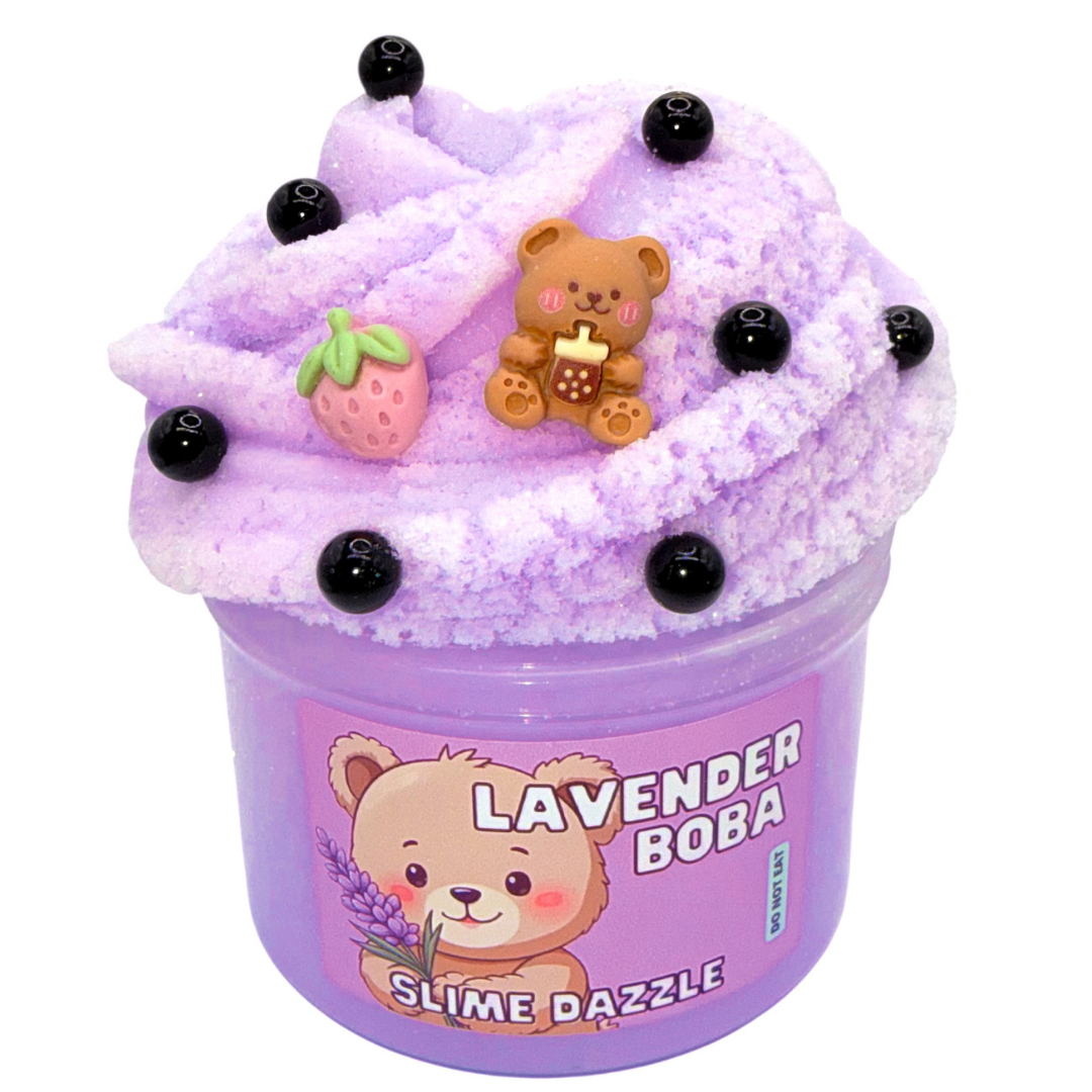 Lavender Bear Cloud Slime 8 Fl Oz Non Sticky Slime Beginner Friendly Made in USA Lavender Scented