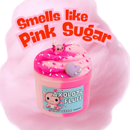 Axolotl Fluff Cloud Slime – Light & Dark Pink Cloud Slime with Raspberry Sugar Scent & Axolotl Sprinkles – Non-Sticky Beginner Slime