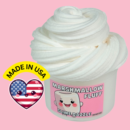 Butter Fluffy Marshmallow Slime – White Non-Sticky Inflatable Snow Butter Slime – Marshmallow Vanilla Scented Beginner Slime