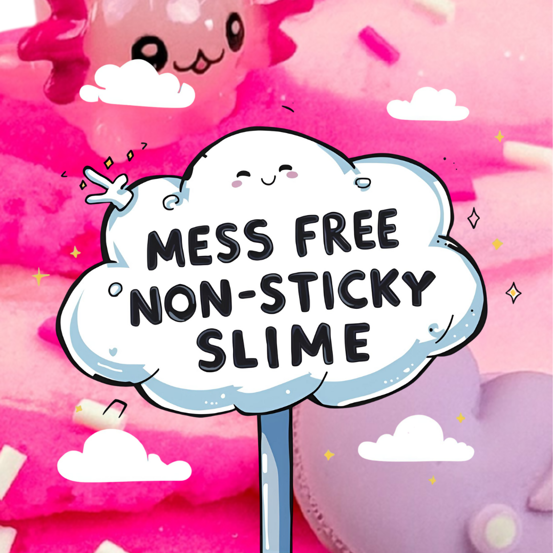 Axolotl Fluff Cloud Slime – Light & Dark Pink Cloud Slime with Raspberry Sugar Scent & Axolotl Sprinkles – Non-Sticky Beginner Slime