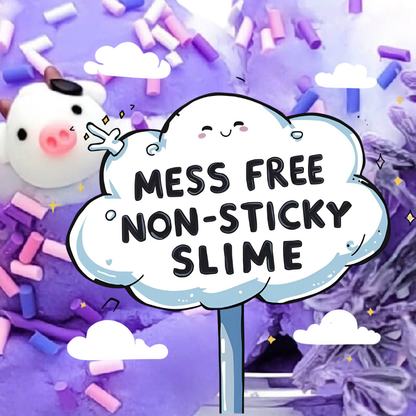 Lavender Cow Cloud Slime – White & Lavender Drizzly Cloud Slime with Lavender Vanilla Scent, Cow Charms, Sprinkles & Faux Flower – Beginner Friendly Relaxing Slime