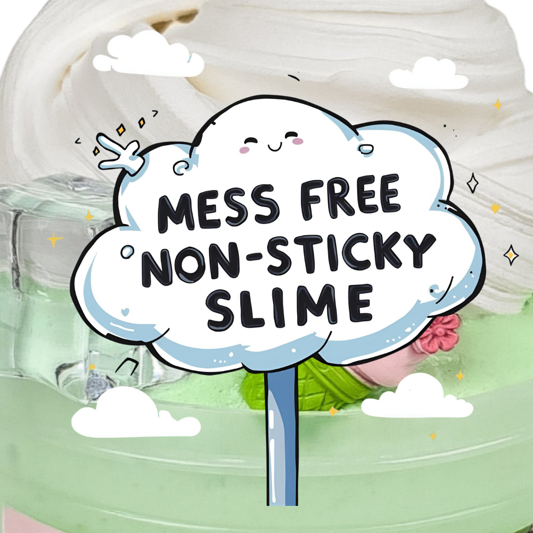 Matcha Latte DIY Butter Slime – Green Tea Matcha Vanilla Scented Slime with Clay Cream Swirl, Ice Cube & Charm – Beginner Friendly, Inflatable & Non-Sticky