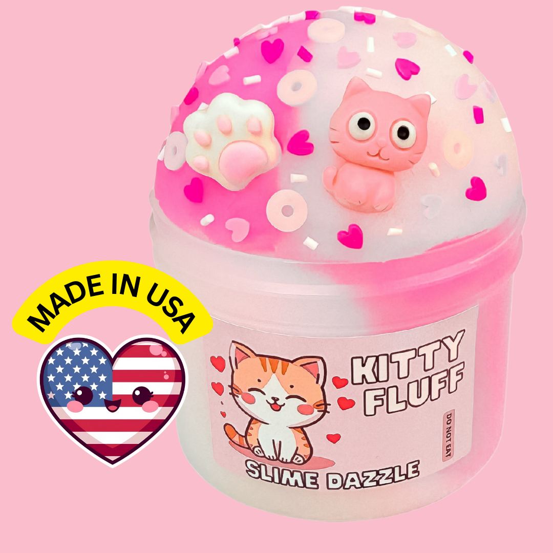 Kitty Fluff Pink and White Icee Slime Drizzly Non Sticky Slime