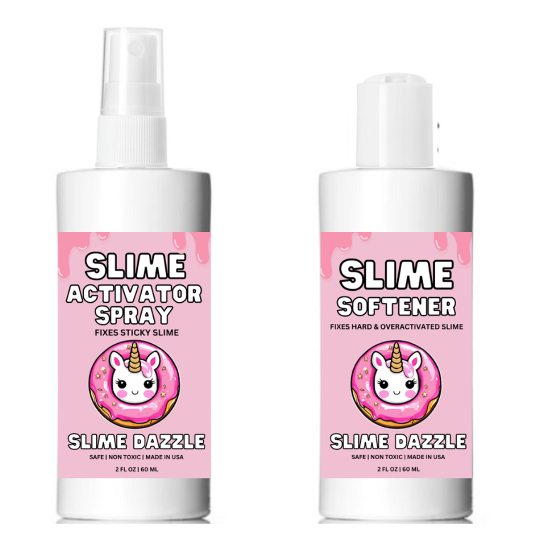 Slime Care Kit - Slime Activator Spray and Slime Softener 2 Pack Set 2X 2Fl Oz - Slime Dazzle