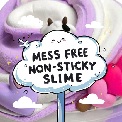 Lavender Butter Slime – Purple & White Butter Slime with Lavender Vanilla Scent, Cow & Heart Charms – Beginner Friendly Creamy Texture