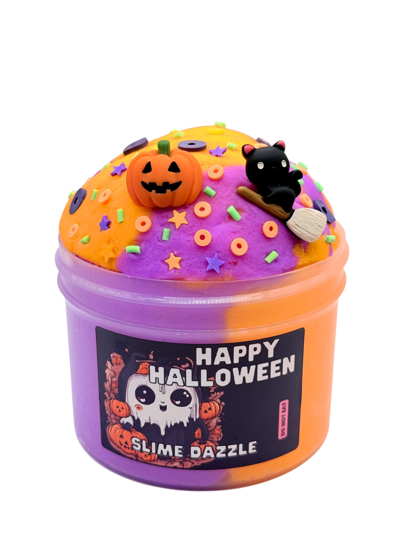 Slime Happy Halloween Cloud Slime Non sticky Purple and Orange Slime