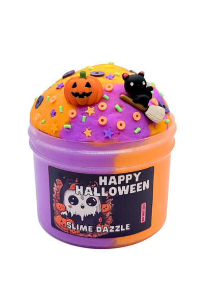 Slime Happy Halloween Cloud Slime Non sticky Purple and Orange Slime
