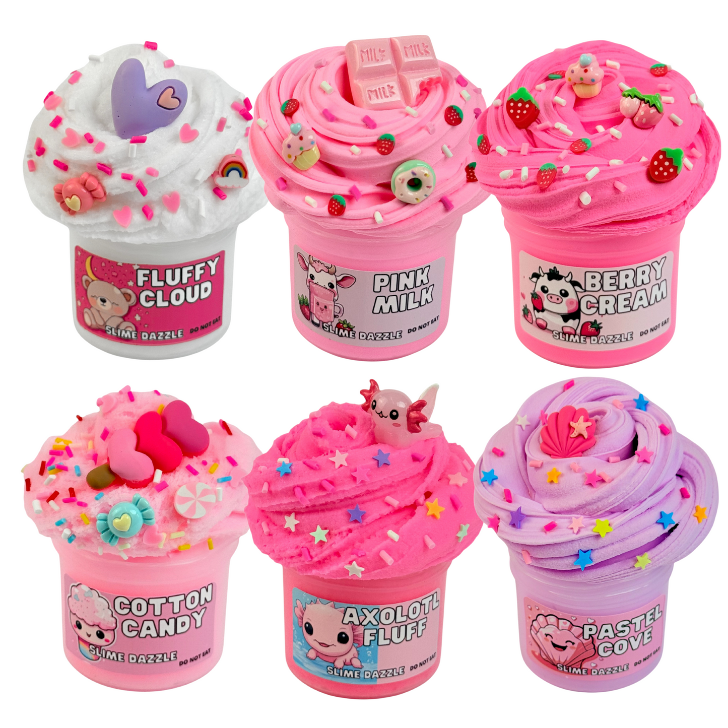Slime set 6 slime pack sampler set 2 fl oz each