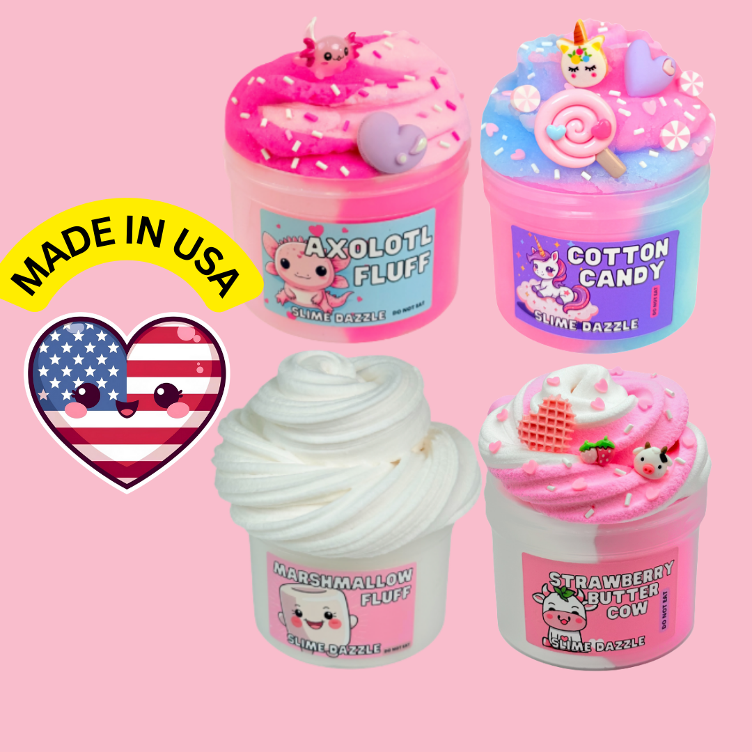 Slime Sizes Beginner Slime Bundle – 4-Pack of Soft, Holdable Slimes (8 oz Each ...