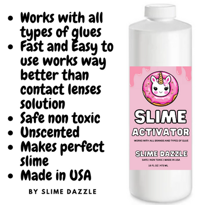 Slime Activator to Make Slime, Fast and Easy to Use, Works with All Types of Slime Glue- 16 FL OZ - Safe Non Toxic Made in USA,