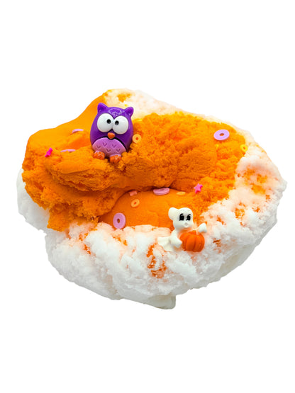 Boo! Halloween Slime White and Orange Cloud Slime Non Sticky