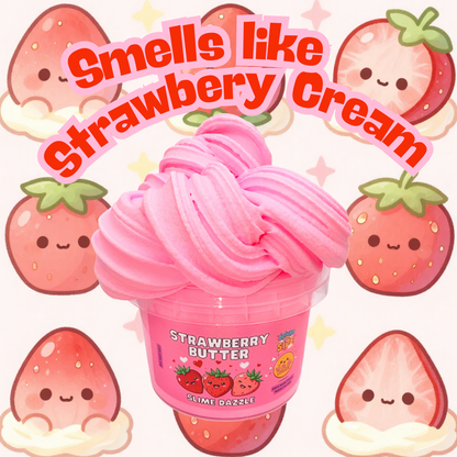 Mega Bucket Pink Butter Slime 16 Fl Oz Large Slime Scented Non Sticky Made in USA Beginner Friendly  Scented Strawberry