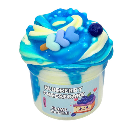 Blueberry Cheesecake DIY Floam Slime – Buttery Floam Slime Set with Blueberry Glaze (10oz Total) – Blueberry Cheesecake Scent – Intermediate Textured Slime