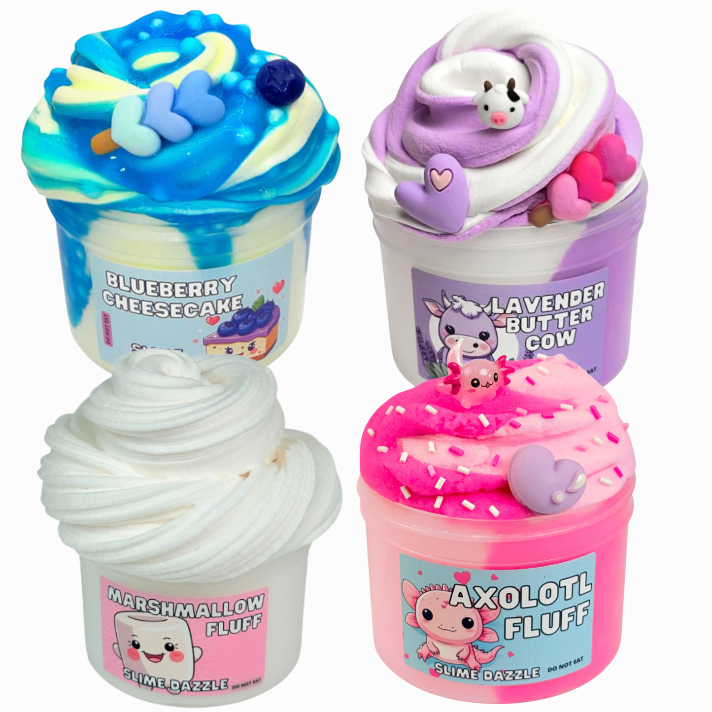 New Best-Selling Slime Set – 4  of 8 Fl Oz Each Slimes (Cloud, Butter, Floam) – ASMR & Beginner Friendly 4-Pack