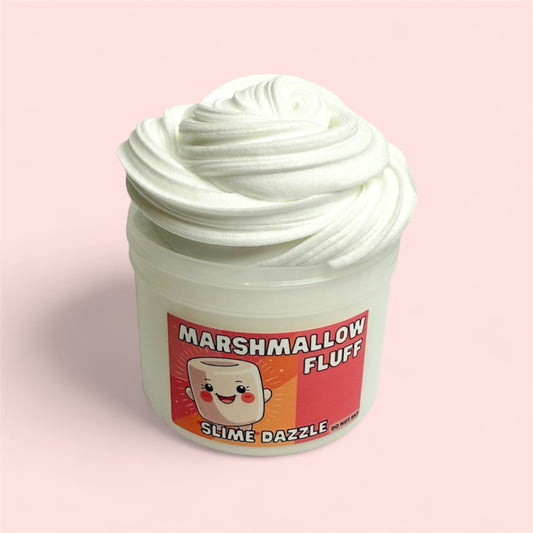 Butter Fluffy Marshmallow Slime – White Non-Sticky Inflatable Snow Butter Slime – Marshmallow Vanilla Scented Beginner Slime