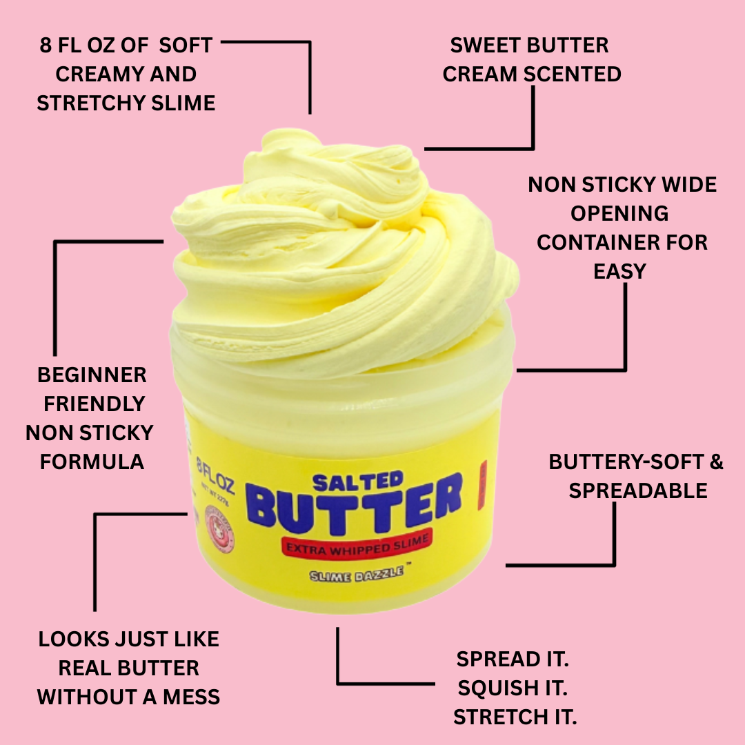 Real Butter Butter Slime 🧈 – Yellow Creamy Butter-Inspired Slime, Sweet Salted Cream Scent, Non-Sticky Beginner Slime