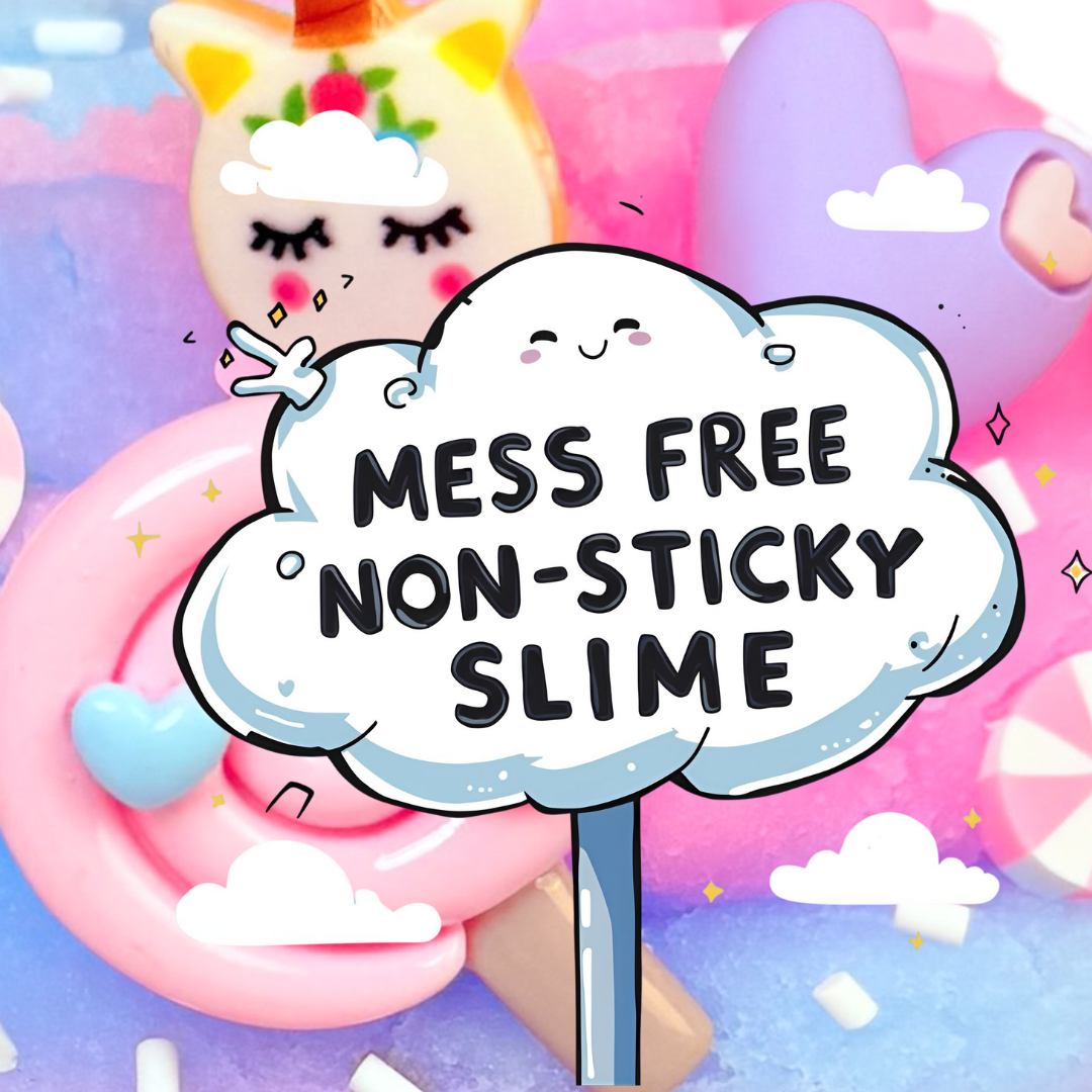 Cotton Candy Blue & Pink Cloud Slime – Cotton Candy Scented Slime with Candy, Gummy Bear Charms & Sprinkles – Beginner Friendly Drizzly Texture