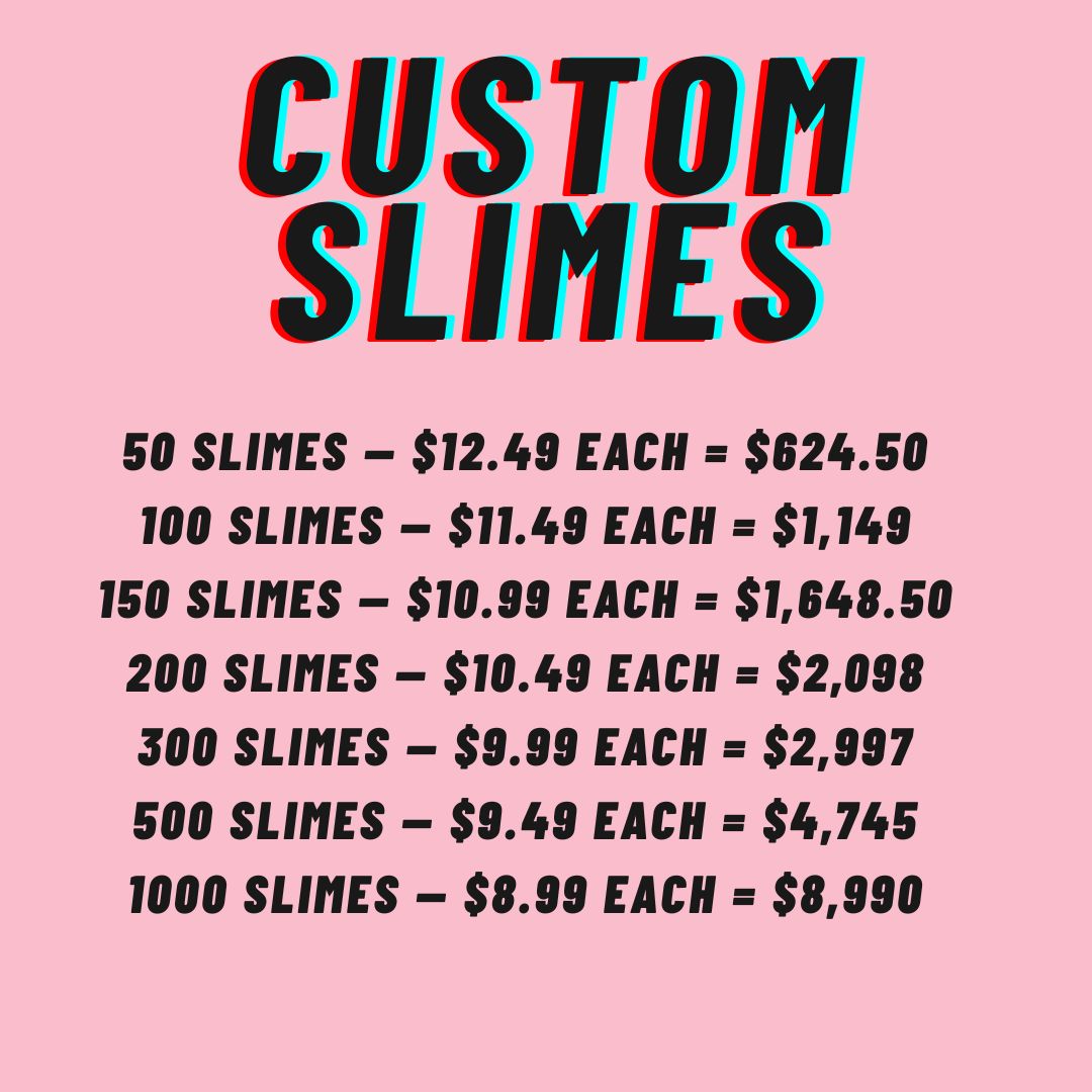 Custom Slime Bulk Party Favors Personalized Slime with Logo Bulk Slime 50-1000 Business Promo Gifts, Event Favors, Kids Party Slime