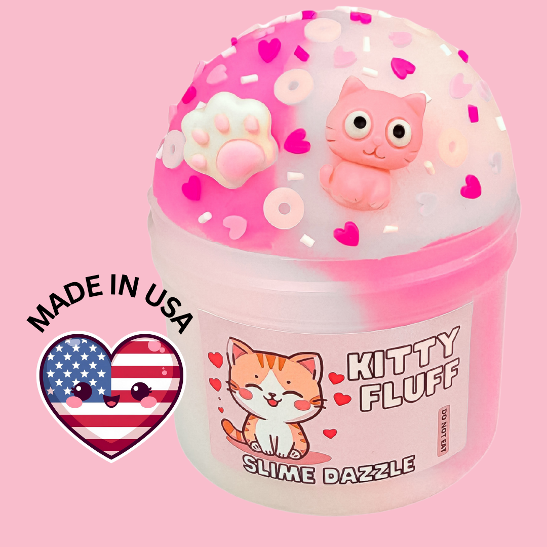 Kitty Fluff Pink and White Icee Slime Drizzly Non Sticky Slime