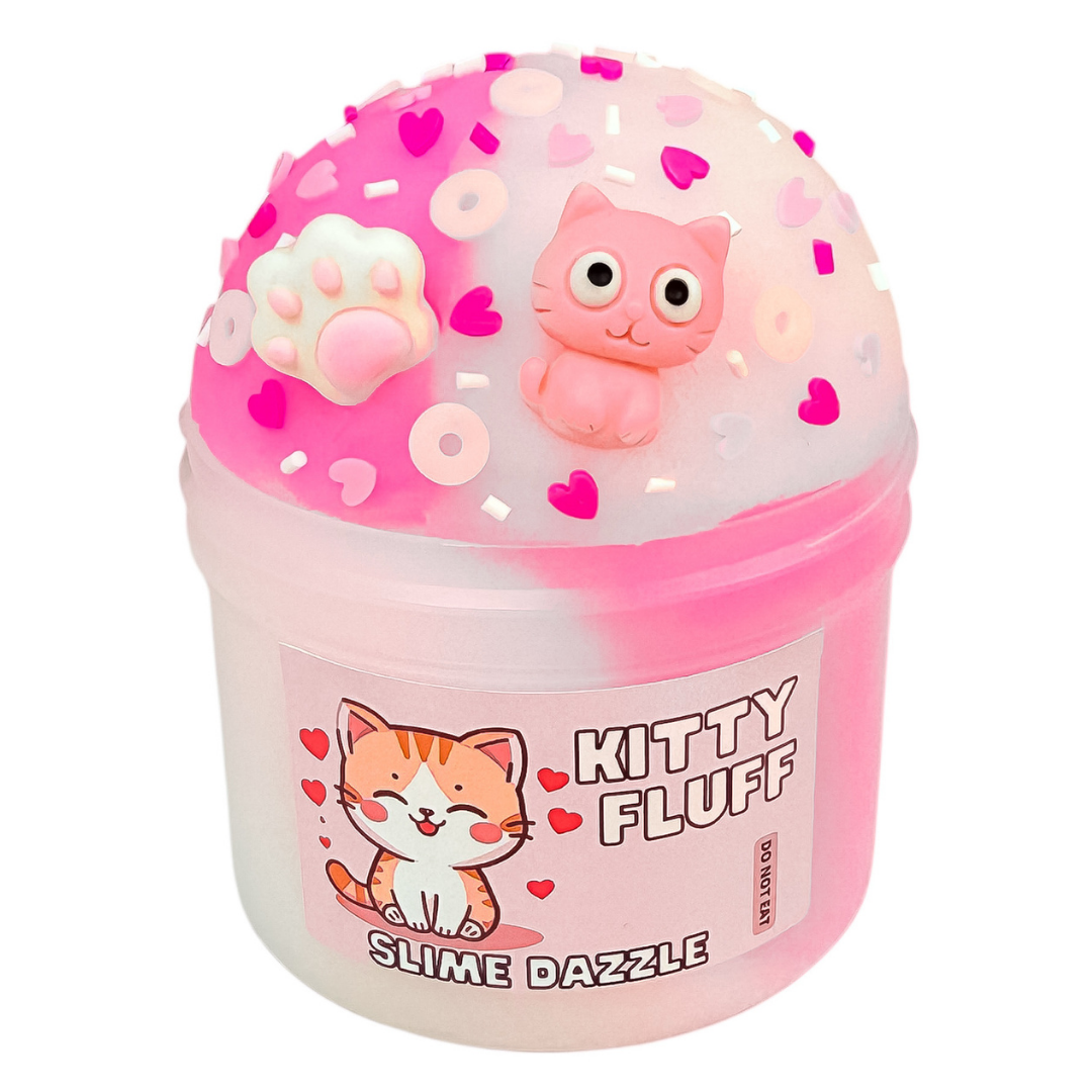Kitty Fluff Pink and White Icee Slime Drizzly Non Sticky Slime