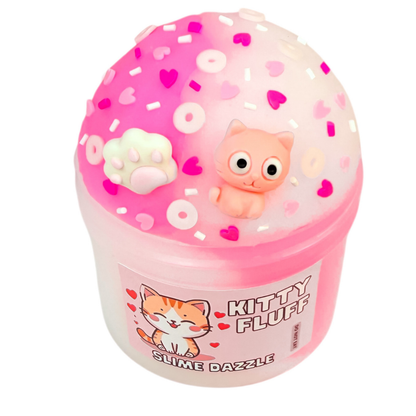 Kitty Fluff Pink and White Icee Slime Drizzly Non Sticky Slime