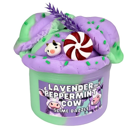 Lavender peppermint Cow Cloud Slime