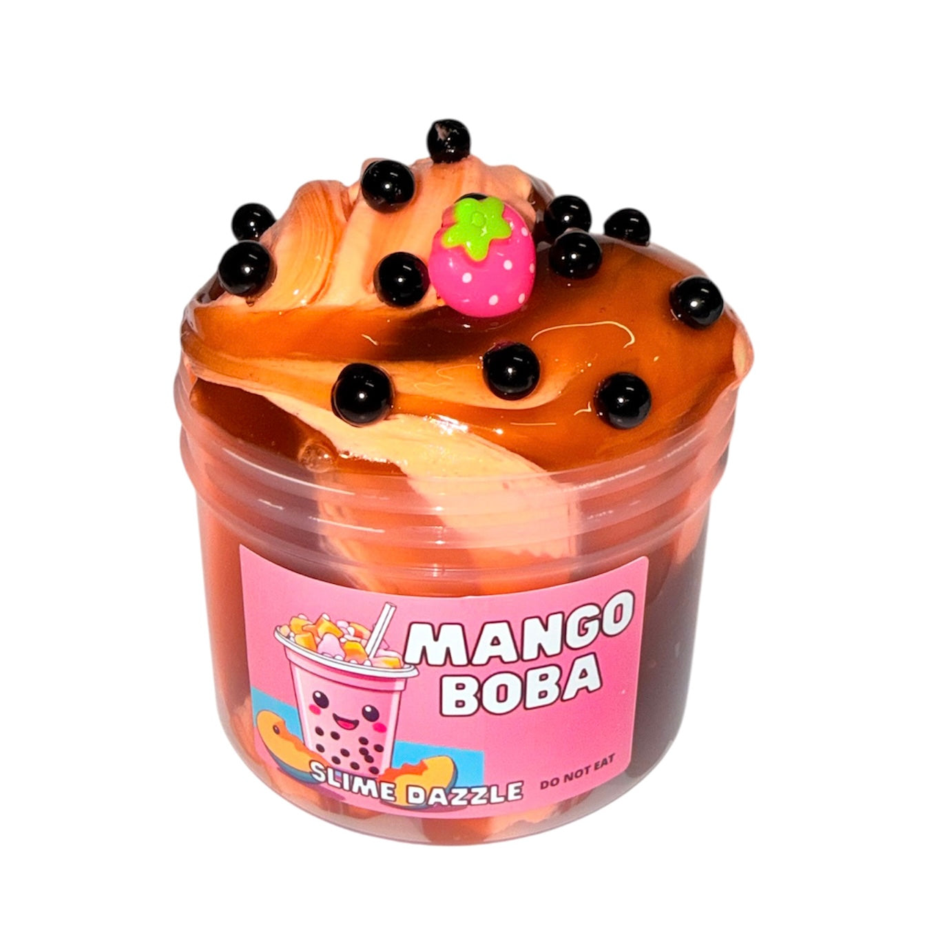 Whipped Mango Boba Clear And Butter Slime Scented Made in USA